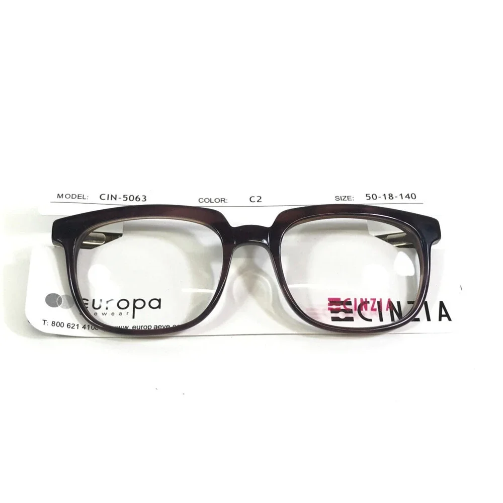 Cinzia Eyeglasses Frames CIN-5063 C2 Brown Tortoise Square Full Rim 50-18-140